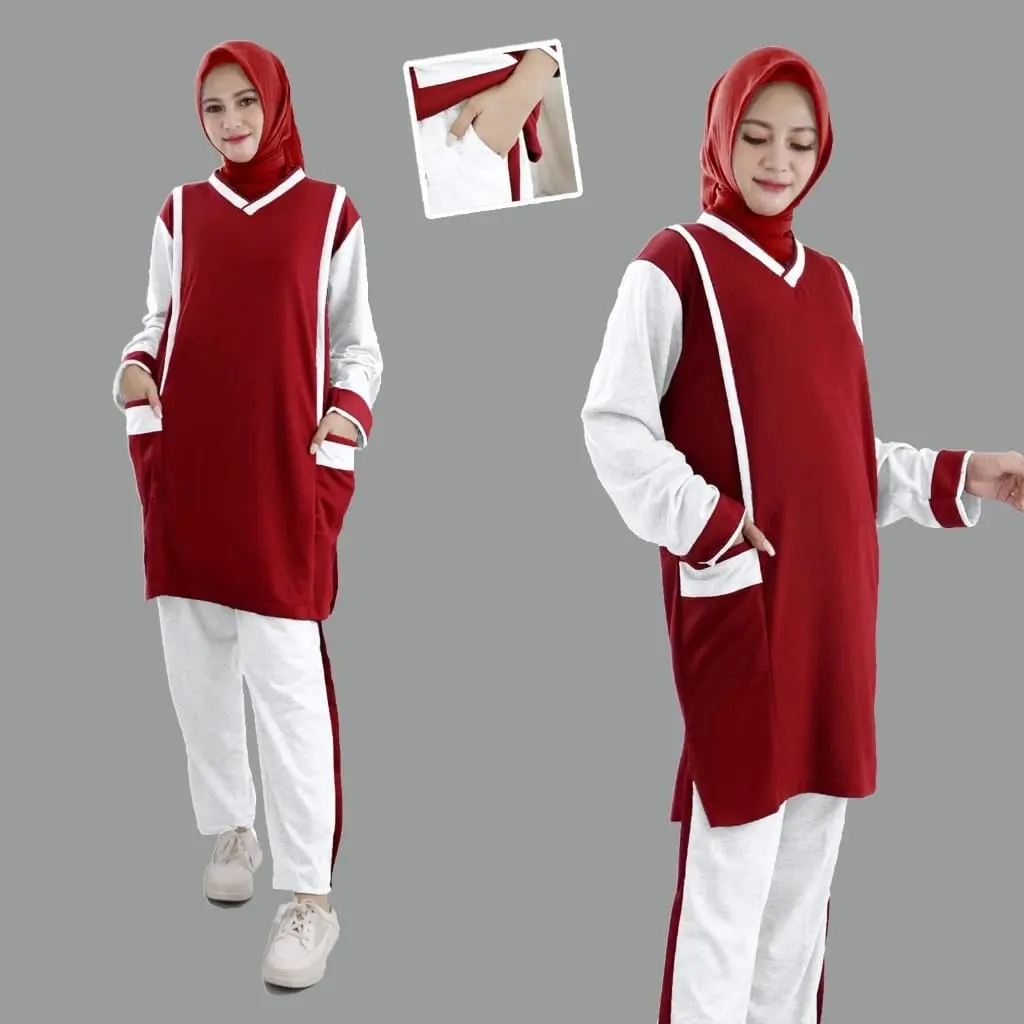Baju Setelan  Tunik Wanita Muslim  Tunik Muslimah  Celana Dan Baju Panjang Dewasa Nyaman