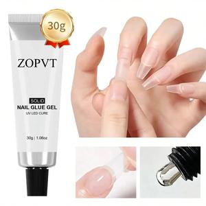 Zopvt ソリッドネイルグルー 30g - UV硬化型接着剤、簡単適用、長持ちネイルエクステ用