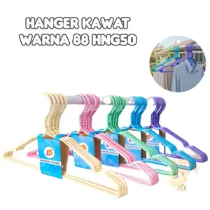 HANGER BAJU KAWAT STAINLESS WARNA GANTUNGAN BAJU ISI 10 PCS