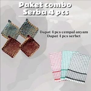 Murah Dapat 8 Pcs Terdiri Dari 4 Pcs Cempal Dan 4 Pcs Lap Serbet Serbaguna Cleaning PREMIUM