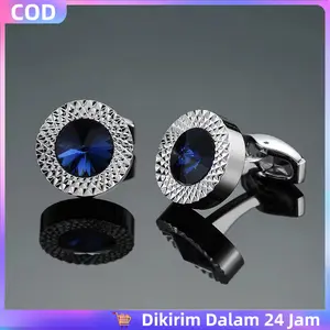 2pcs Manset Inara Manset Permata Diamond Cufflinks Kancing Manset Kancing Manset Kemeja Prancis Kelas Atas