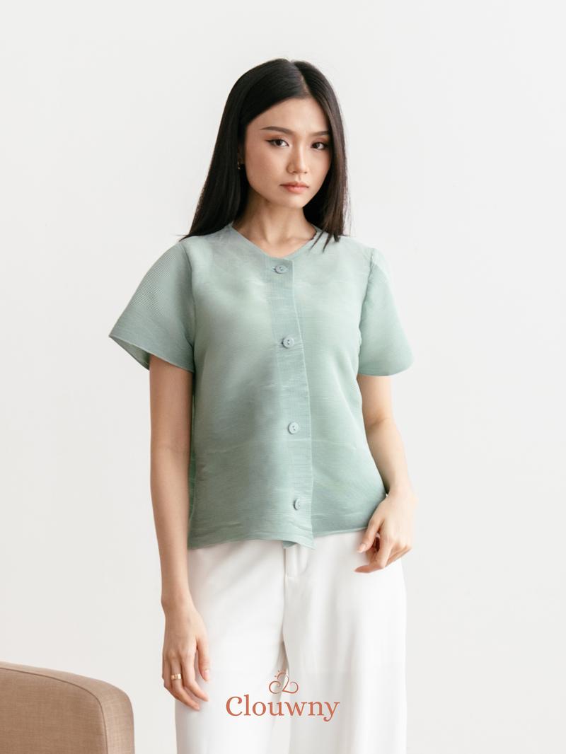 Product Introduction of Clouwny Arya Basic Pleats Top Atasan Wanita Premium Pleats Fit to XL Baju Cewek Dewasa Casual 5