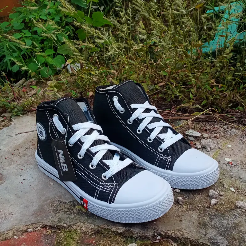 sepatu sekolah nb perekat anak sd tk paud original boot velcro anak laki laki perempuan sol karet kuning Fashion nb  anak 8