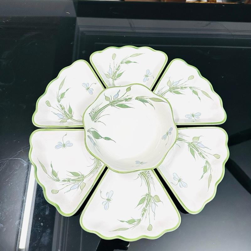  Bộ bát gia tiên hoạ tiết Trúc  Chuồn gốm sứ Bát Tràng size 45 