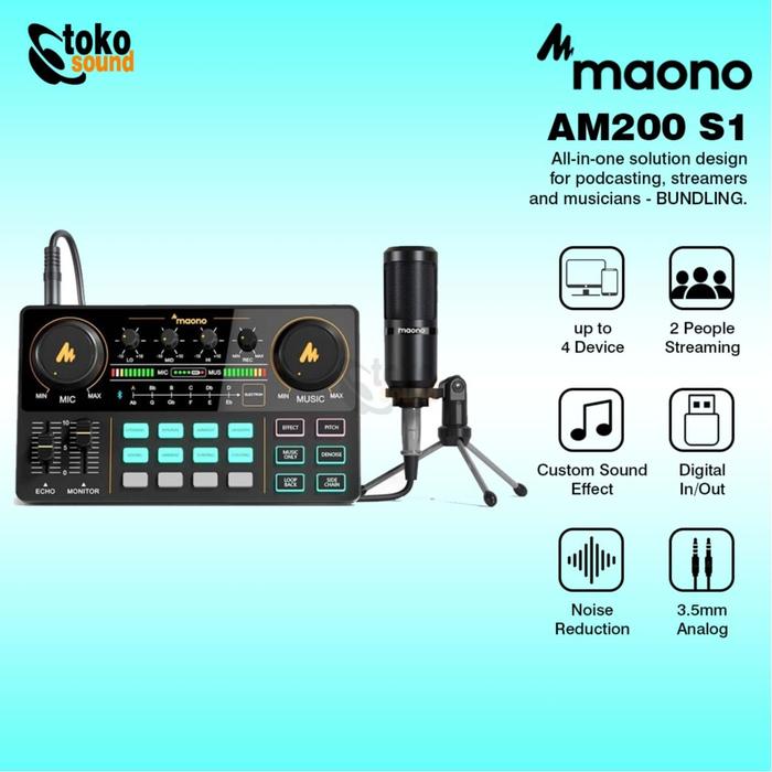 Gambar Maono MaonoCaster Lite AU AM200 S1 All in One Podcast Station dari Tokosound Proaudio Kota Administrasi Jakarta Barat Tokopedia
