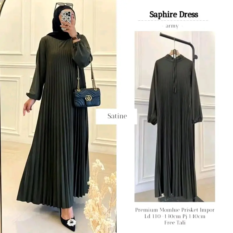 SHAPIRE GAMIS || DRES SHAPIRE MUSLIM ||GAMIS PLISKET Dewasa
