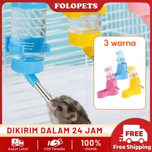 FOLOPETS Botol Minum Otomatis 80ml - Multi Hewan (Kucing, Kelinci, Hamster) + Dot Hygienis & Anti Tumpah!