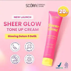 SCORA Sheer Glow Tone Up Cream 20 Gr Tone Up Viral Mencerahkan Secara Natural