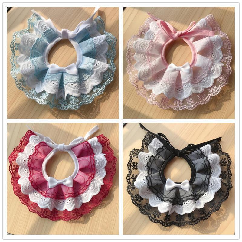 Product Introduction of Pet Supply lace flower pet neck decor collar Cat Kitten Flower Lace Bow Bell Collar String Bib Necklace Neck Strap 8