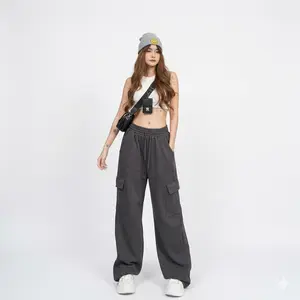 FYP - Celana Kulot Cargo Panjang Wanita - Yoona Pants Cargo - Celana Kargo Training