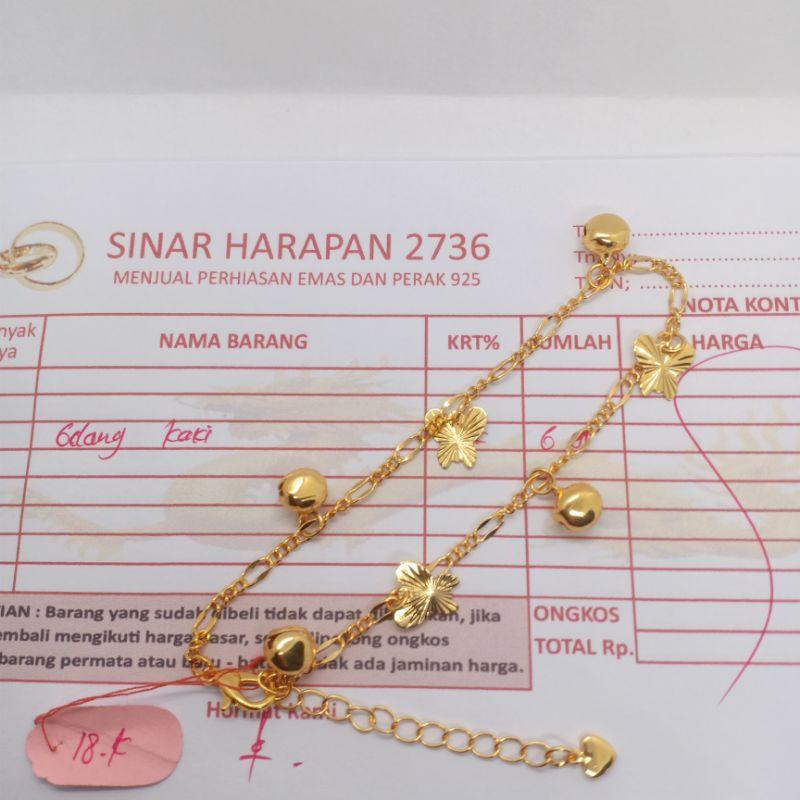 GELANG KAKI WANITA IMPORT EMAS MUDA 18K UDA ADA SURAT PEMBELIAN 2