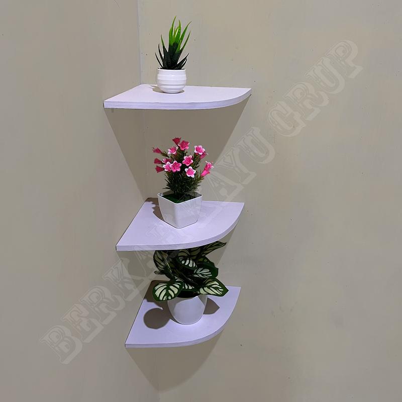 Rak Sudut Dinding Kamar 3 Susun/Set Rak Ambalan/Rak sudut 3 susun Dekorasi dinding 6