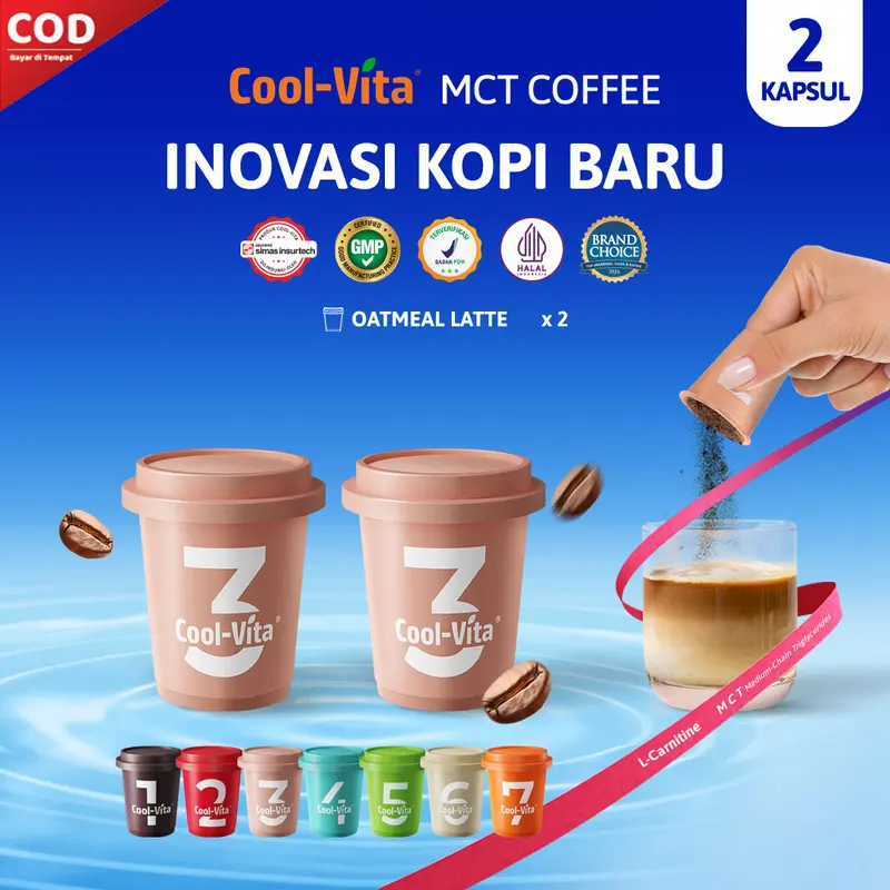 [FS - 2 Kapsul] LIVE - Coolvita MCT Coffee Capsule 1 Small Box isi 2 Tersedia 7 Rasa 2