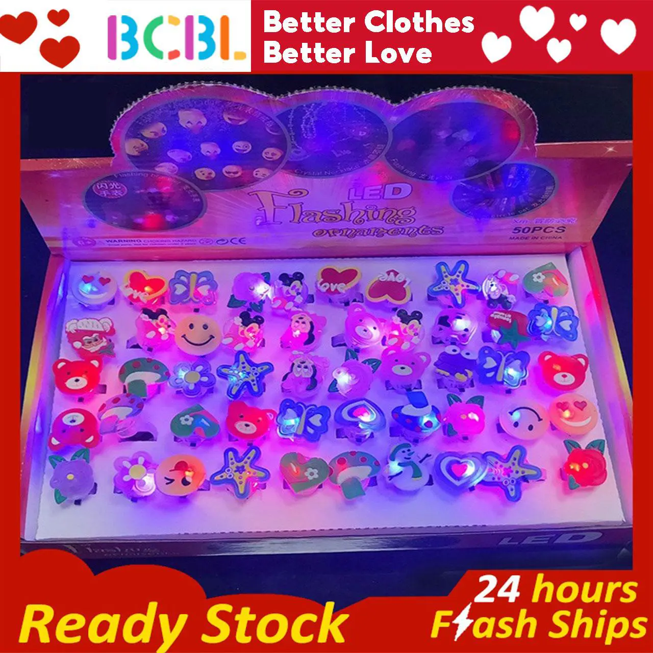 Rings Toys for Kids LED Rings Lighting Finger Rings Cincin Cartoon Toys for Kids Girls