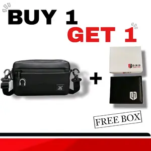 PROMO!! Handbag Pria Gratis Dompet Kulit Premium Tas Tangan Original Dompet Pria Clouth Beli 1 Dapatkan 1 Gratis Box visual Kartu cowok hef men wallet tassel empang