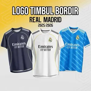 JERSEY RE4L M4DR1D LOGO TIMBUL BORDIR TERBARU 2025/2026