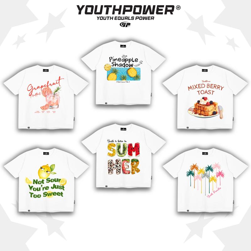 YOUTHPOWER Thun TROPICAL Form Rộng Nữ Oversize Unisex Cotton 2 Chiều 250gsm Cổ Tròn Local Brand Việt với Thiết Kế Độc Đáo và Hình Ảnh Đẹp đại bằng boy phố mẫu của trọng dương tech wear áo cá sấu nam