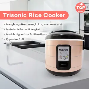 Rice Cooker Magic Com Trisonic 1.8L Penanak Nasi Masak Nasi Pengukus Makanan Menghangatkan Nasi