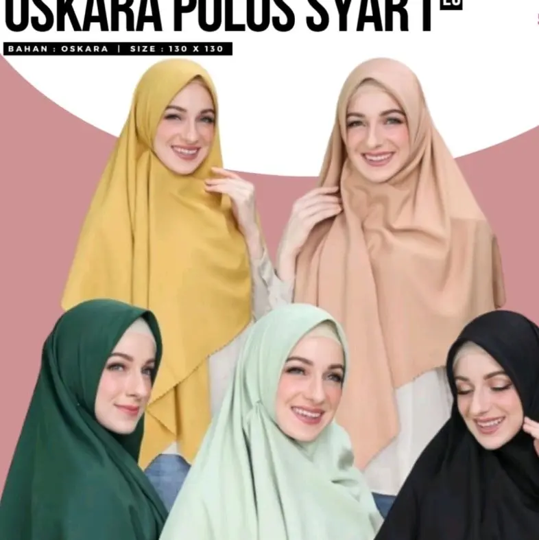 Jilbab Oskara Syar'i Jumbo 130 x 130, Square, Muslim Wanita Kerudung Syari