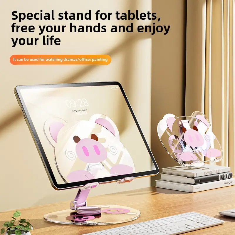 metal, acrylic, tablet, mobile phone, stand, ipad, creative, cute, rotating, painted, desktop, support, foldable, super stable, overweight, office, entertainment, study, video, A003