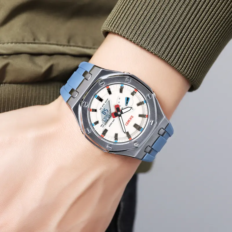 Jam Tangan Pria Analog-Digital World Time Tahan air SKMEI 2243 4