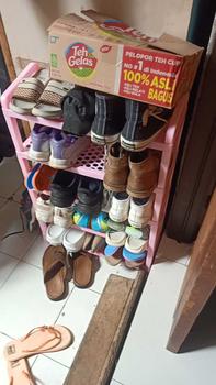 Product Review of CORNELIUS Rak Sepatu Plastik Susun 5 / Tempat Susun sepatu Rak Sandal bedola rakdapur rak  sepatu from i**0 0