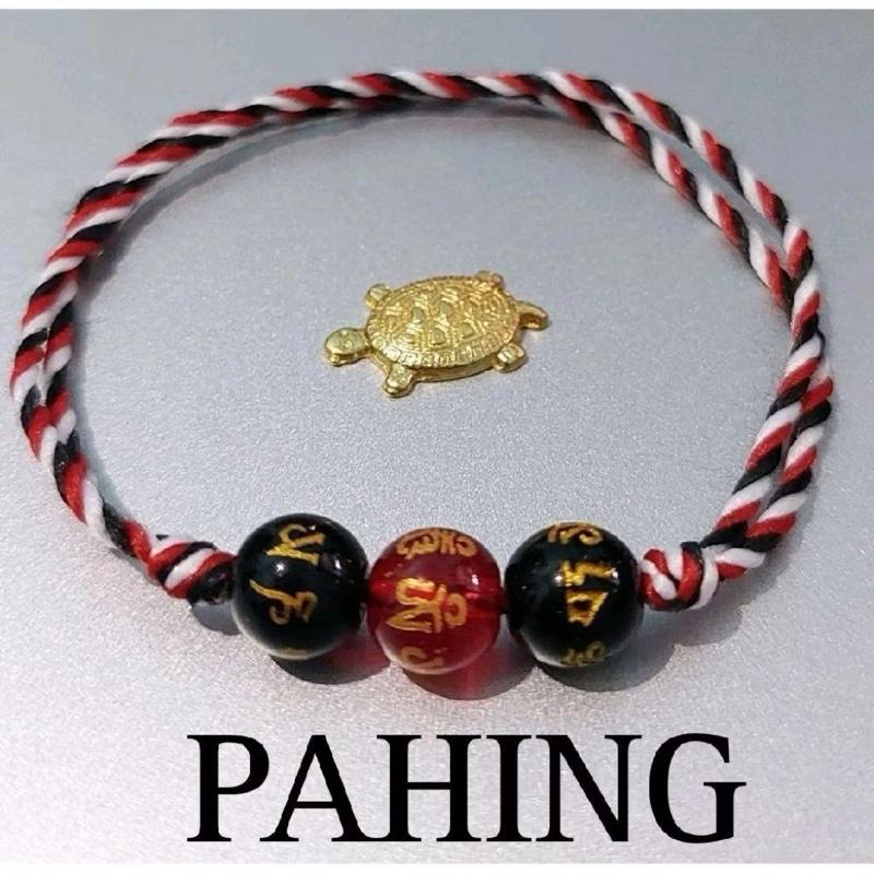 KLIWON Gelang Tridatu Tiga Kristal Aura Rejeki dengan Free Kura Kura Rejeki untuk Keberuntungan dan Kesejahteraan