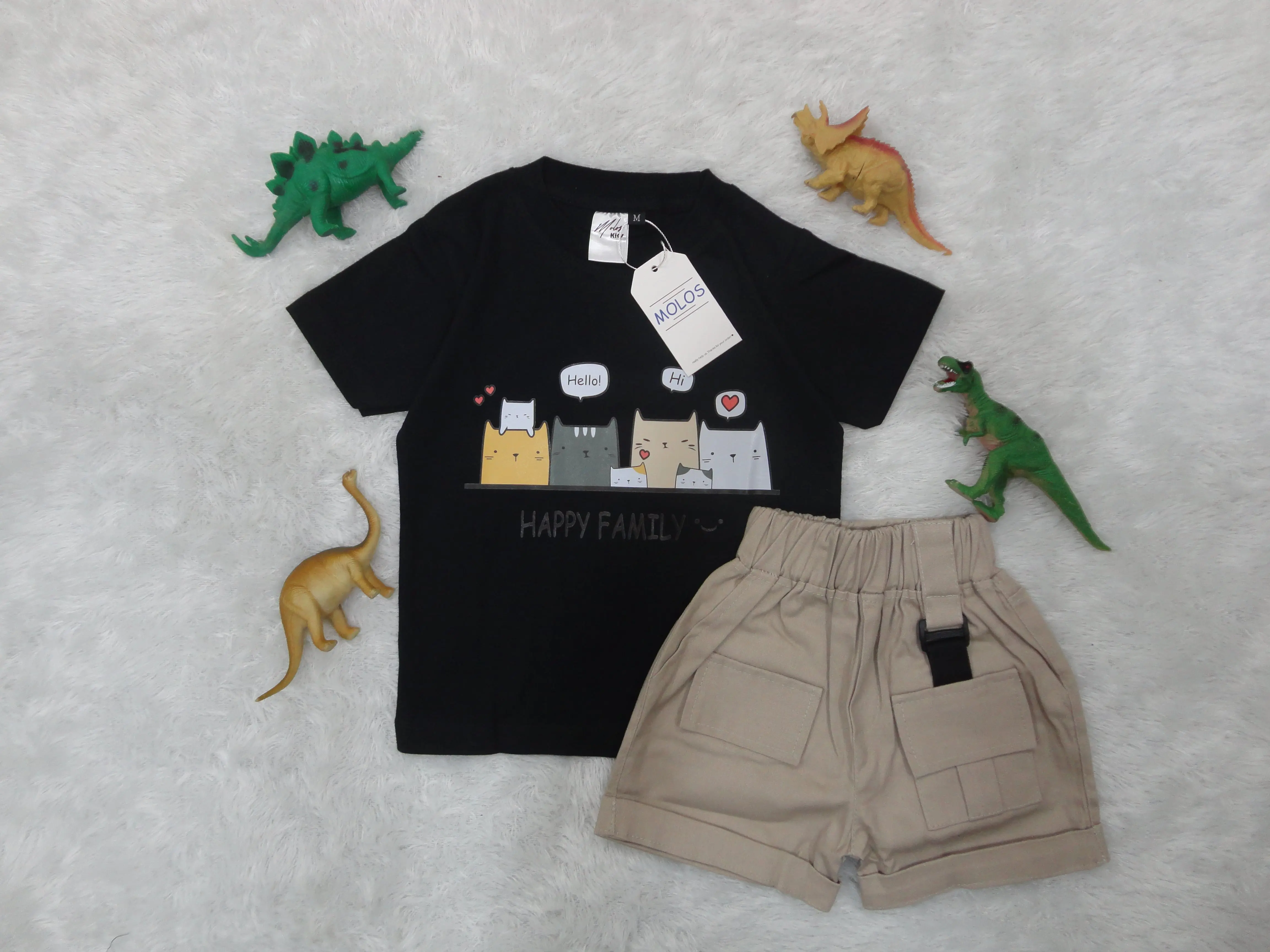 MOLOSKIDS - Setelan Anak kaos cotton combed dan celana cargo premium