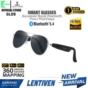 PUNING LENTIVEN Kacamata SMART Hitam Cat Eye Wireless Bluetooth Headset Sun glasses Smart Multi function Glasses Earphones Headset TWS SPEAKER AI GL09