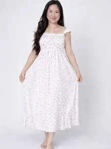 DRESS SABRINA MAXI MOTIF BUNGA Dengan Desain Bunga Cantik Dan Nyaman Untuk Dipakai Sehari-hari