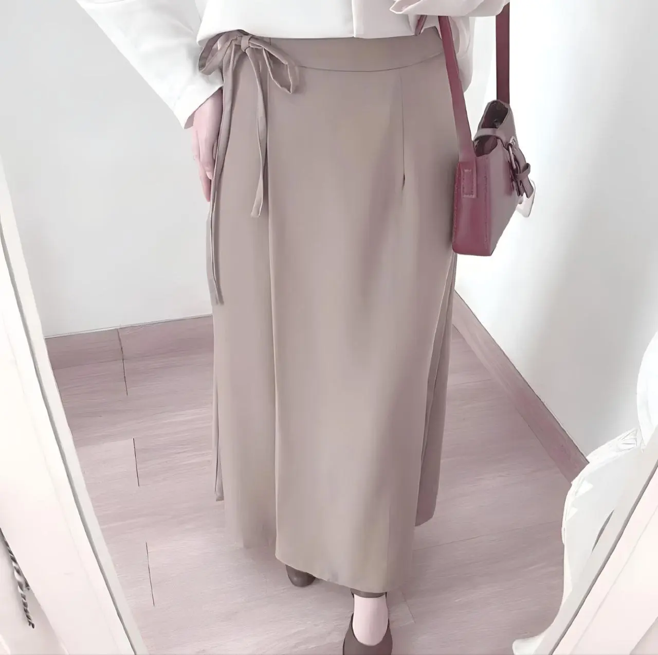 Rok Wanita Panjang Jennie Skirt - Serut Polyester