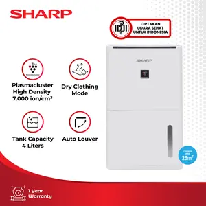 Sharp Dehumidifier DW-D12A-W / DWD12AW / DW-D12AW Dehumidifier White 26m