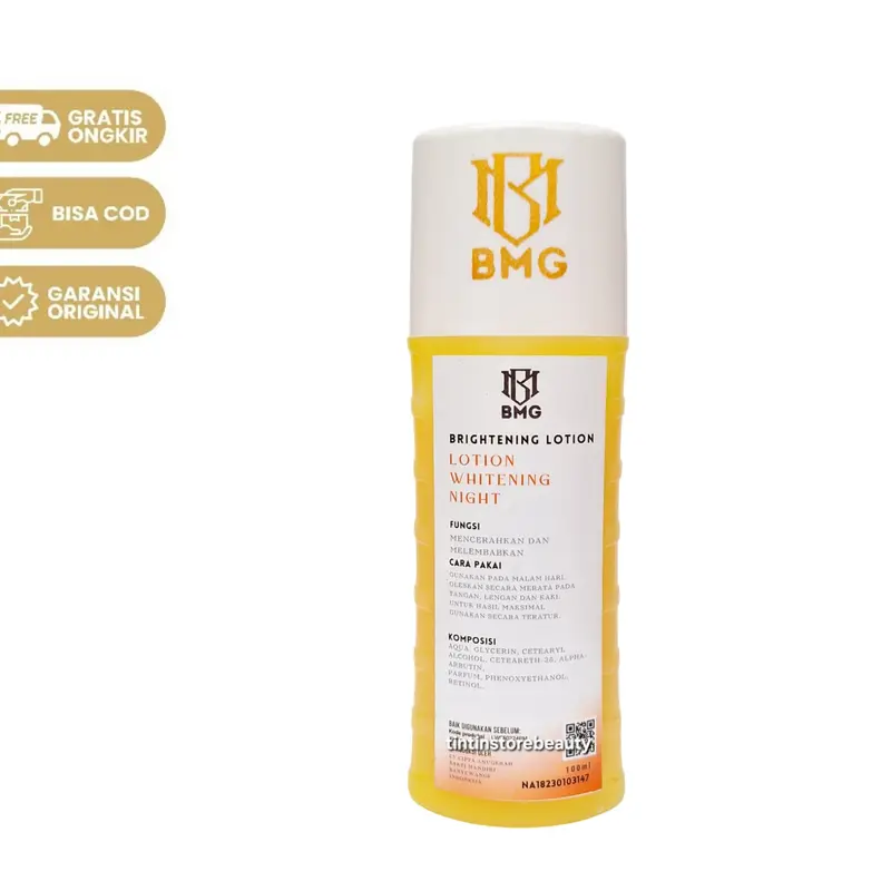 BMG LOTION ECER NIGHT 100ML BRIGHTENING LOTION KUNING NIGHT BPOM ORi / BMG  Mencerahkan Melembutkan Pria Handbody Memutihkan 1