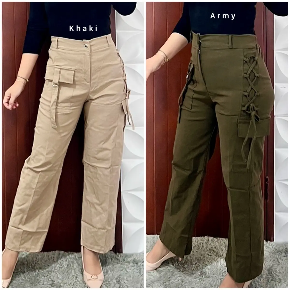 MROEN - PJ151 - VALERIE CELANA CULOTTE CARGO STRECTH PREMIUM SOFT JEANS / KULOT CARGO WANITA HIGHWAIST KEKINIAN Panjang Dewasa Karet Tebal Nyaman Kancing
