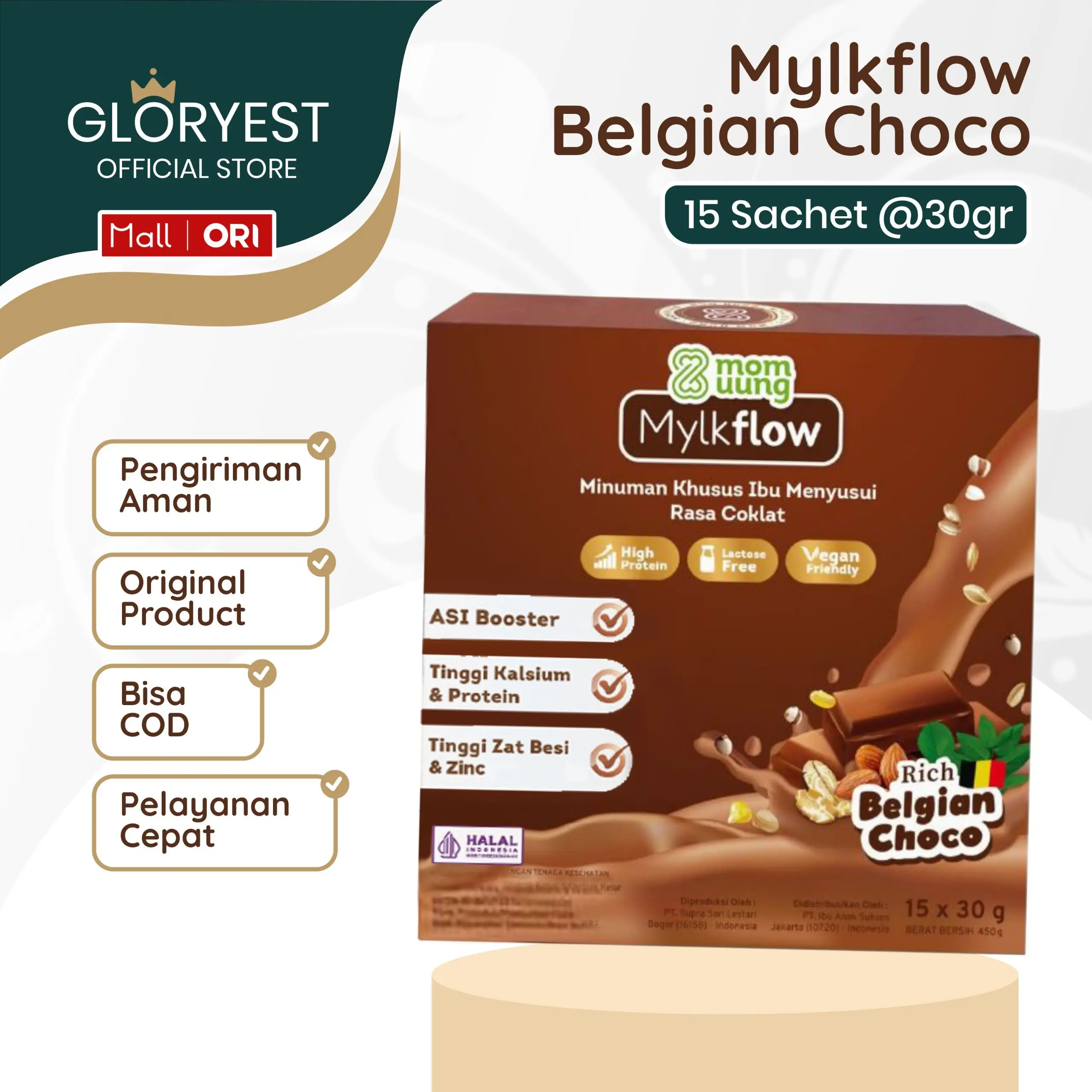Mom Uung Susu Mylkflow 15 Sachet - Susu Pelancar ASI Halal BPOM