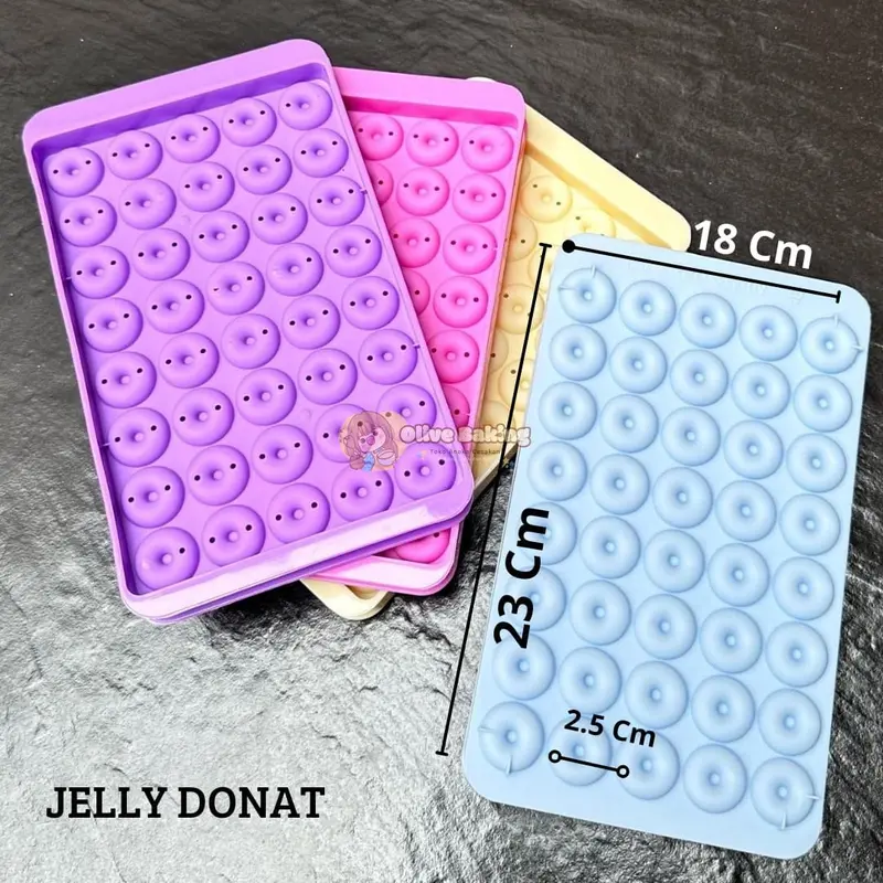 Cetakan Jelly Donat Mini Plastik Food Grade Permen Coklat Puding Jelly Jeli Biskuit Yupi Kue Kering Kecil Cake Gummy Mold 1