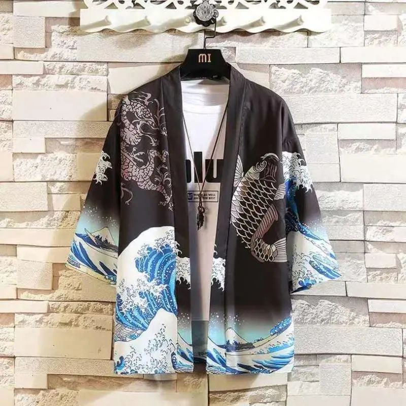 Áo Choàng Đạo Sĩ Hanfu Tao, Phong Cách Trung Quốc Sang Trọng Mùa Hè, Dành Cho Nam Giới, Tay Áo 3 / 4, 20240919 Menswear