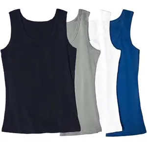 Paket Singlet Pria Premium 4 Pcs Rib Cotton Nyaman & Fit Santai