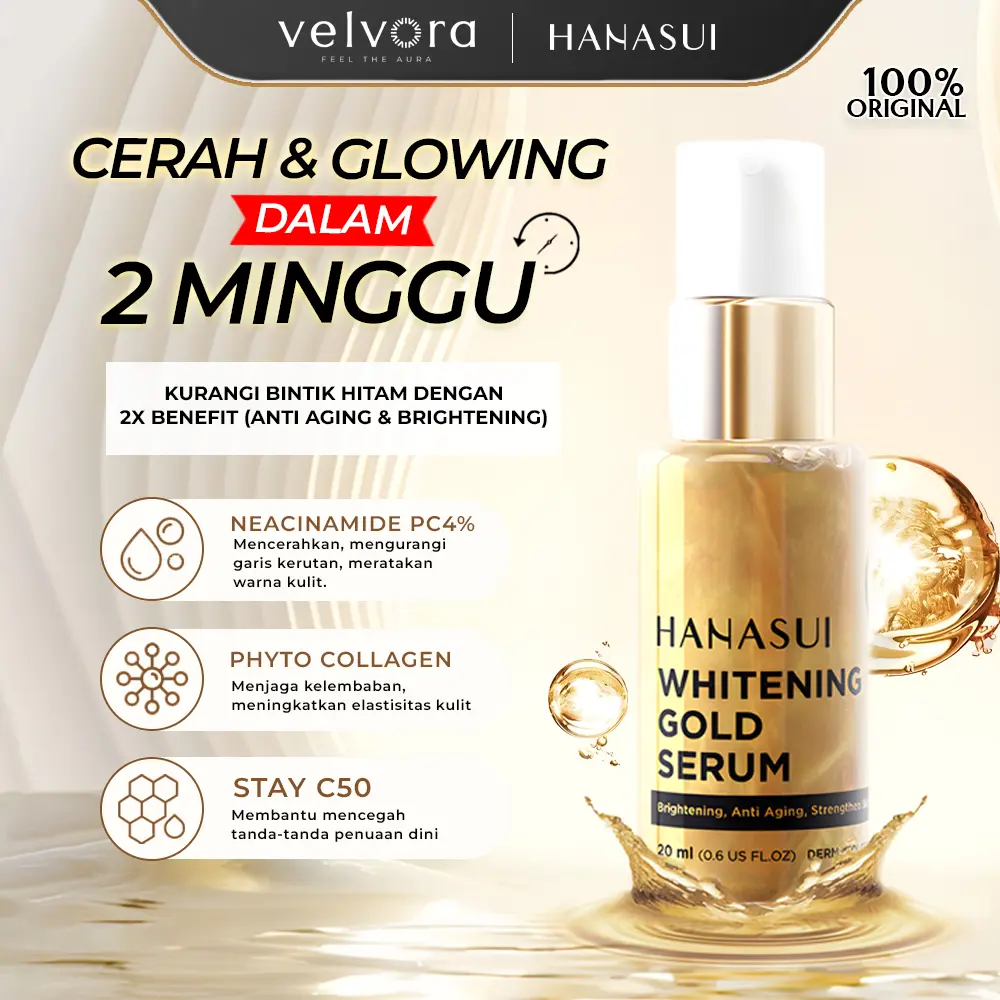 Hanasui Whitening Gold Serum, Size - 20ml
