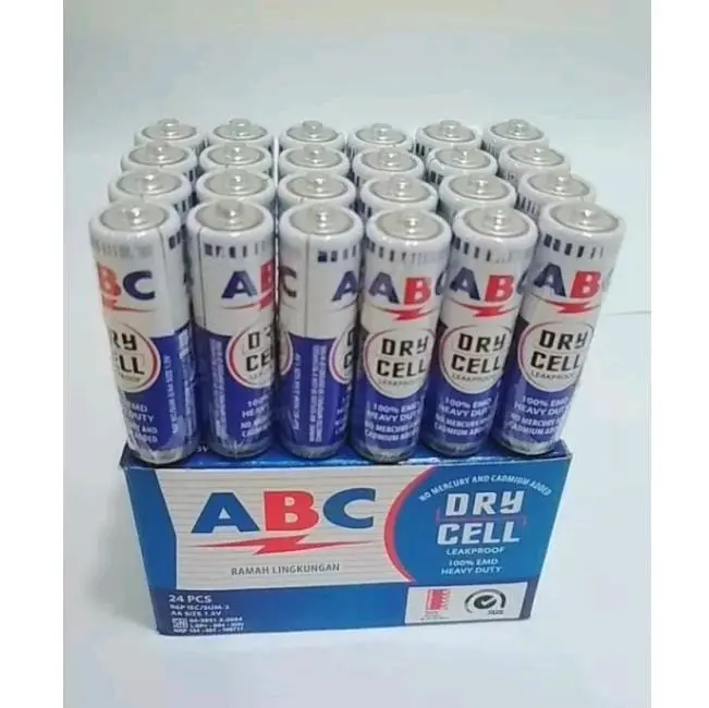 Batre/ Batere/ Battery/ Batteray/ Baterai Abc AA / A2 jam dinding / R6 Biru 1,5V isi PER BOX (24 PCS)