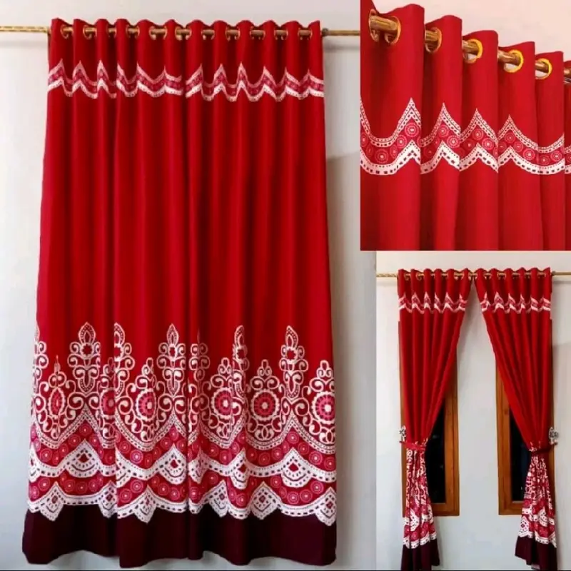 Gorden Smokring 12 Ring Murah Aesthetic Kain Gold Gorden - Lebar 120cm Tinggi 230cm Jendela Curtain Pintu 1