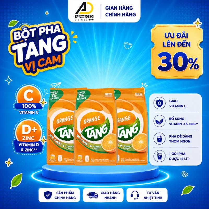 Combo 3 Bột pha tang - Vị cam Thái Lan 375g