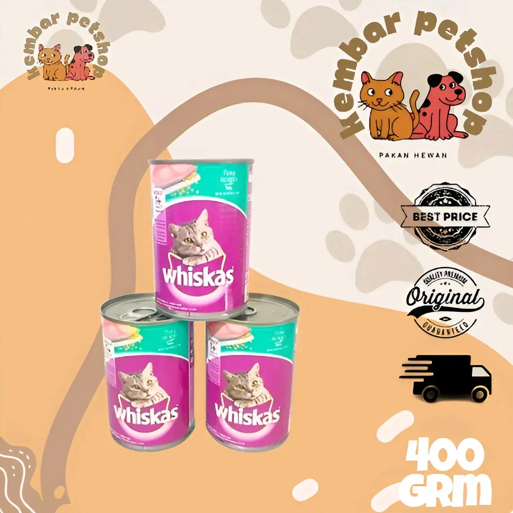 Whiskas adult makanan basah kaleng 400gr