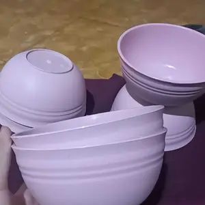 Mangkok Bowl Plastik 6 PCS Kapasitas Besar Banyak Warna BPA Free Anti Pecah Diameter 15 cm Aesthetic Elegant & Glossy