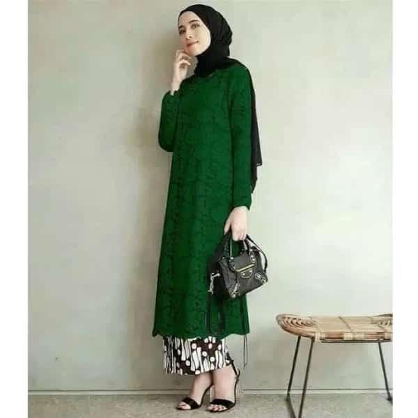 GAMIS BROKAT  TERBARU / ATASAN WANITA BROKAT MODERN / TUNIK BAHAN 4