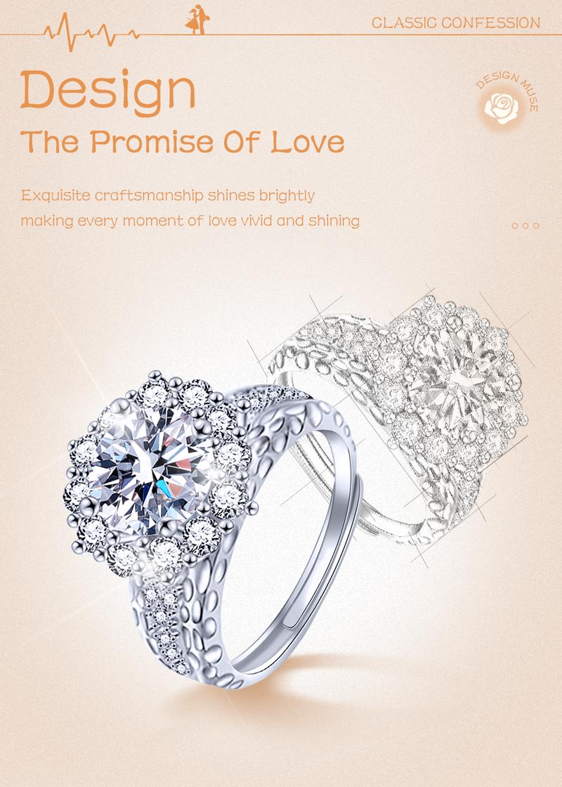 Product Introduction of 【003Harga telah dibanting, segera di CO】Chard Wake Cincin Wanita Berlian Perhiasan Tunangan Ukuran Bebas 2 Karat Cincin Cewek  CWR021 1
