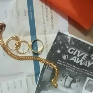 Termurah Set perhiasan Titanium gold 24k lapis emas mudah Gratis Surat nota pembelian