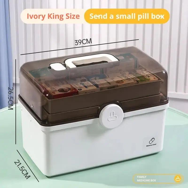 Product Introduction of 1pcs White Large Capacity Medicine Box For Home Medicine Storage Multi Layer Classification Home Medicine Box 6