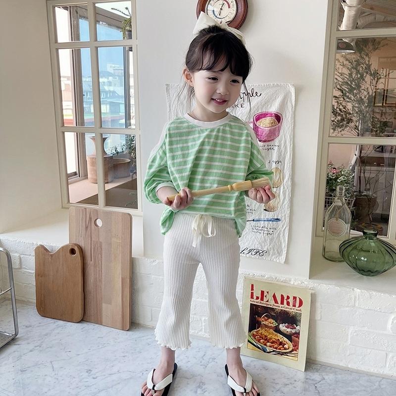 Superior Cotton Fabric Fashionable And Versatile Girls' Stylish Bell-bottoms Girls' Cozy Dance Pants Exquisite Workmanship 3-9 T Girls' Daily Leggings 4