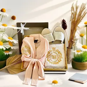 Handuk kimono slipper set free design wedding gift set Kado Dewasa Wanita Kado Hadiah Pernikahan Seserahan Perkawinan Dress